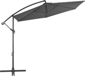 Zweefparasol - Antraciet - Parasol De LUX - 360 graden draaibaar - Verplaatsbaar - 300cm doorsnede van 3 meter
