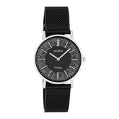 OOZOO Vintage series - Zilveren horloge met zilveren metalen mesh armband - C20141 - Ø32