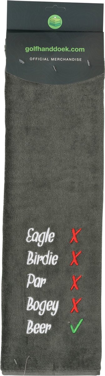 Nova Golf 'Eagle Birdie Beer' Golfhanddoek - Grijs