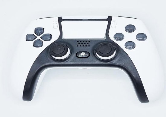 draadloze controller – 2 vibratiemotoren geschikt voor Playstation 4 – wit met zwart