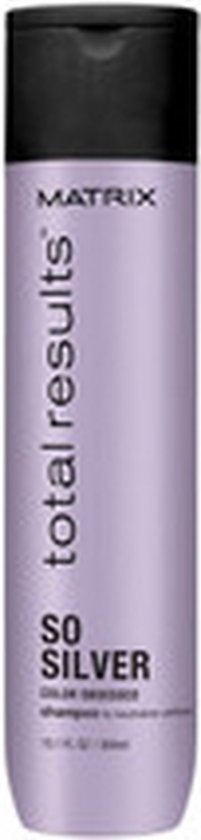 Matrix Total Results So Silver shampooing, flacon lilas clair avec bouchon noir, 300ml.