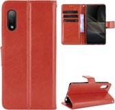 Voor Sony Xperia Ace II Crazy Horse Textuur Horizontale Flip Leather Case met Houder & Kaartsleuven & Lanyard (Bruin)