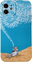 Illustratie IMD TPU-beschermhoes voor iPhone 12 mini (Smoke Cloud)