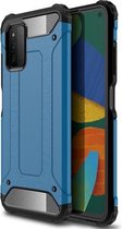Voor Samsung Galaxy A03s EU-versie Magic Armor TPU + pc-combinatiehoes (blauw)