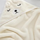 Baby Omslagdoek | Comfortabel en warm - Wit - Wikkeldoek - Omslagdoek - Wrapper - Badcape - diertjes