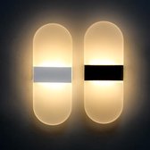 WhyLed Wandlamp | Wall Light | 6 Watt | 11x29cm | Zwart/Wit ovaal