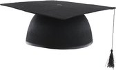 Afstudeer doctoraal hoed geslaagd zwart voor volwassenen - Examen diploma uitreiking feestartikelen