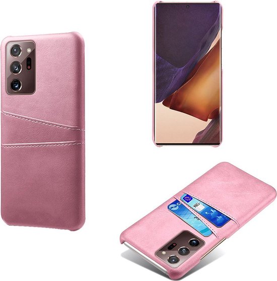 Backcover met Opbergvakjes + PMMA Screenprotector voor Galaxy Note 20 Ultra 5G _ Roze Goud