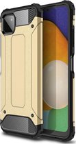 Samsung Galaxy A22 5G Hoesje - Mobigear - Outdoor Serie - Hard Kunststof Backcover - Goud - Hoesje Geschikt Voor Samsung Galaxy A22 5G
