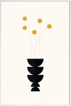 JUNIQE - Poster in kunststof lijst Flower Vase -30x45 /Roze & Zwart