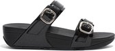 Fitflop - Damesschoenen - Lulu Glitter Adjustable Slide - All Black - maat 42