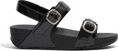 FitFlop™ Lulu Adj Sandal - Patent Glitter All Black - Maat 42