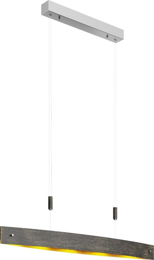 Lucande - Hanglampen- met touchdimmer - 5 lichts - metaal - H: 8 cm - zwart, goud - Inclusief lichtbronnen