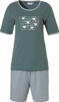 Pastunette dames shortama Lucky in life  - 52  - Groen