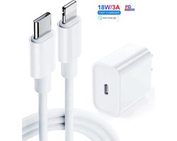 DrPhone - Lunar Pro series - 20W Oplader - 2 Meter USB-C naar Lightning Kabel 9V Lader - Geschikt voor iPhone 11-14 Series/ PRO (MAX)iOS Tablet Pro / Air / Mini
