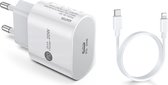 DrPhone PDK Lunar - 20W Thuislader + 1 Meter USB-C naar Lightning Kabel 9V FastCharge voor o.a iOS Smartphones 12 / 13 / Pro / Max / Mini