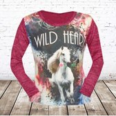 Meisjes shirt paard Wild heart roze