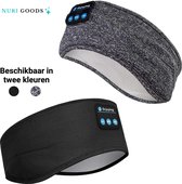 NuriGoods Slaap Koptelefoon - Slaapmasker Vrouwen/Mannen - 3 in 1 Bluetooth-Hoofdband - Hardloop Zweetband - Extra Zacht - One Size – Grijs