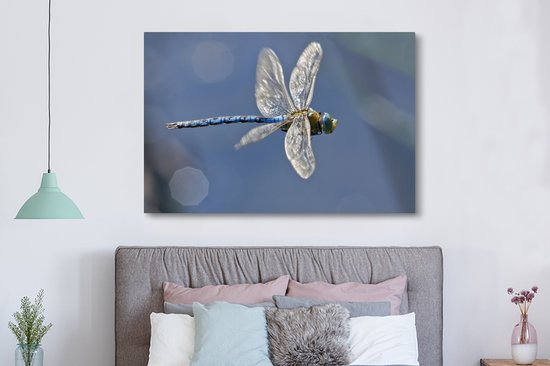 Libellule volante 180x120 cm - Tirage photo sur toile (Décoration murale salon / chambre) XXL / Groot format!
