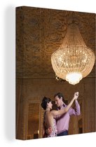 Couple danse valse sous lustre toile 2cm