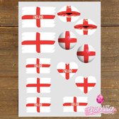 GetGlitterBaby® Plak Tattoos Voetbal / Tijdelijke Tattoo Sticker / Nep Tatoeage / Gezicht en Lichaam Schmink Versiering - Engeland / Engelse Vlag / England