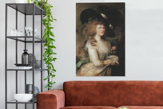 Georgiana Cavendish Duchesse de Devonshire - peinture de Thomas Gainsborough 80x120 cm - Tirage photo sur toile (Décoration murale murale salon / chambre)