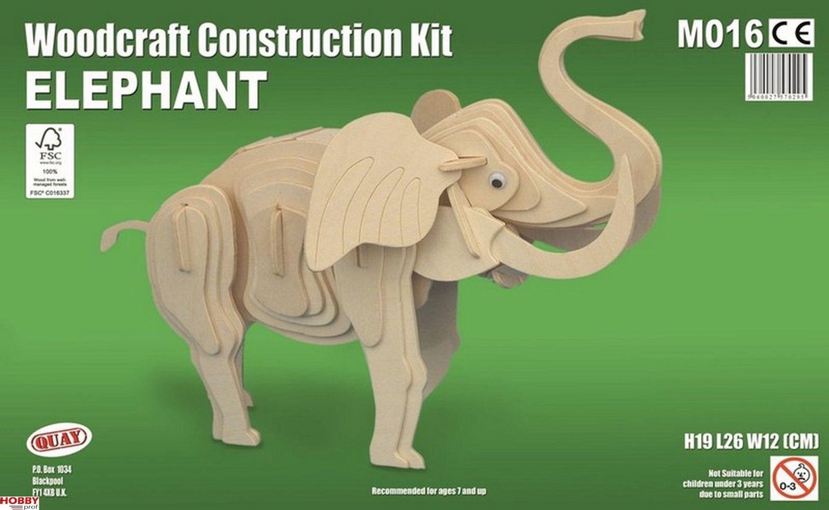Woodcraft Construction Kit FSC Elephant Educatief bol