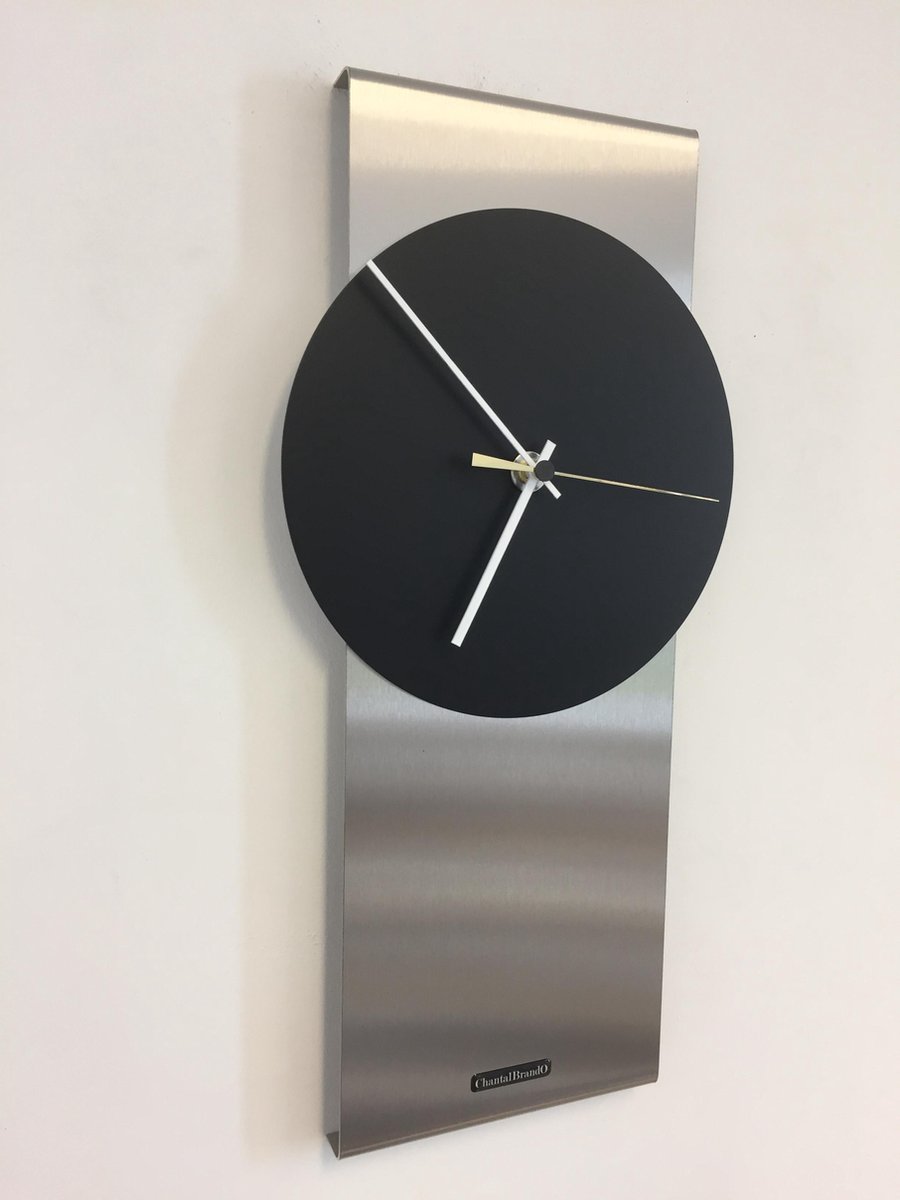 Wandklok ORION XL Black & Gold pointer Modern Design