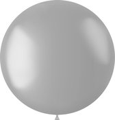 Zilveren Ballon Metallic Moondust Silver 80cm