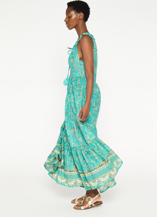 LOLALIZA Lange jurk met kleurrijke print - Turquoise - Maat 40 | bol.com
