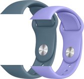 2 sport bandjes geschikt voor Apple Smartwatch 38/40 mm M/L – YOUNIQ – Ijs Blauw & Lila – iWatch Series 1/2/3/4/5/6/SE - Horloge Band Strap geschikt voor Apple Watch