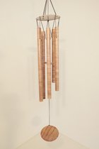 Metalen windgong windorgel  wood look met 5 pijpen 75 cm