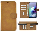 Motorola Moto G100 Hoesje - Bookcase Wallet Bruin Cover