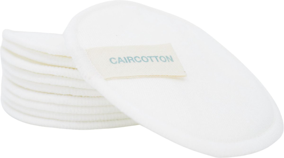CAIRCOTTON 10 White Cotton Cleansing Pads Reusable + Washing Bag - Make-up Remover - Skin Cleansing Pads - Washable - Zachte Wattenschijfjes Herbruikbaar Katoen - Inclusief Waszakje voor Wasmachine - Bol Soft Cotton Cleansing