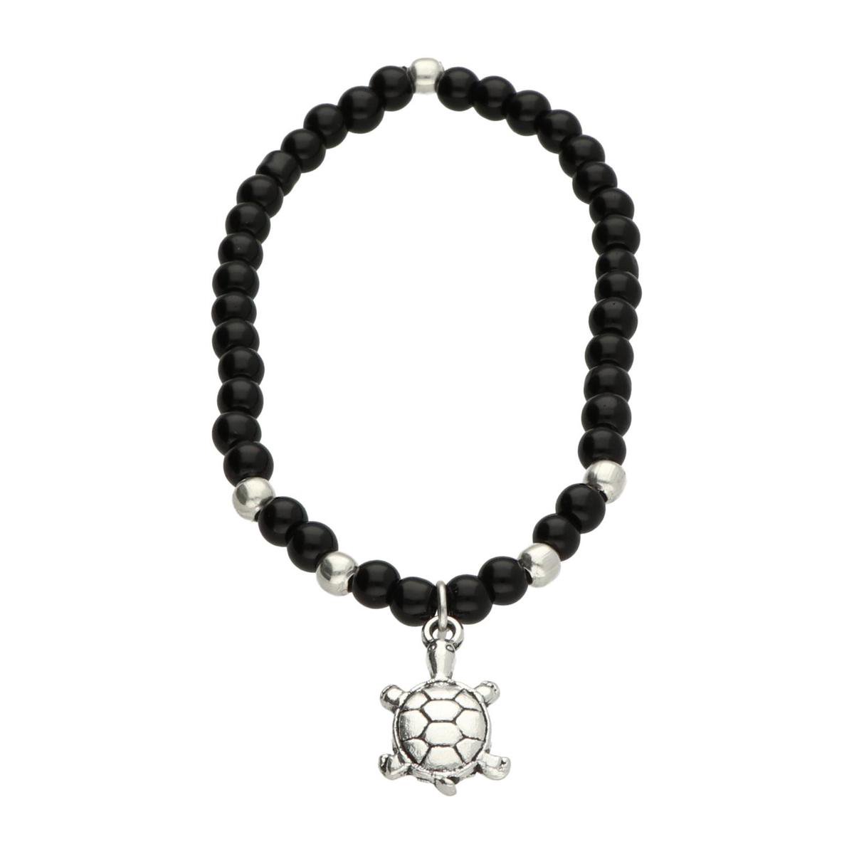 Zwart Onyx schildpad armband dames 925 zilver
