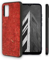 Samsung Galaxy A02S Hoesje met Marmer Rood Print - Siliconen Back Cover