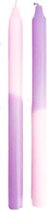 Dip Dye Kaarsen | Dinerkaars | Paars-Roze | Twee stuks | Cotton Candy | 29 cm