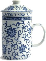 Theepot - theebeker - losse thee - theebeker met filter - theebeker met zeef - H 15 cm Ø 8 cm