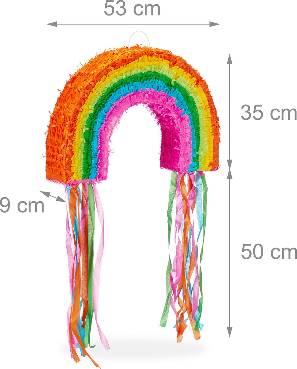 Party Factory Pinata, Getallen 0-9, met stok en blinddoek, Kiderverjaardag, 50 x 35 x 8cm, 2, multicolor