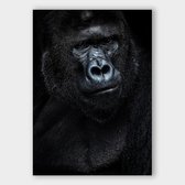 Poster Dark Gorilla - Dibond - Meerdere Afmetingen & Prijzen | Wanddecoratie - Interieur - Art - Wonen - Schilderij - Kunst