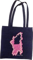 Anha'Lore Designs - Bessie - Exclusieve handgemaakte tote bag - Navy Jeanslook