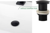 WiseGoods Luxe Afvoerplug - Afsluitbaar - Zonder Overloop - Clickwaste - Gootsteen, Wasbak, Keuken, Douche - Messing - Mat Zwart