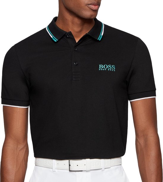 Hugo Boss Paddy Pro Poloshirt - Mannen - zwart/licht blauw | bol