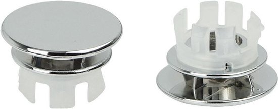 Luxe Wastafel Overloop Rozet - Badkamer Accessoires - Wastafelsifon - Kraan Ring - Afvoerplug - Zilver