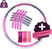 BrightGoods Fitness Hoelahoep - Hula Hoop Fitness 1.2 KG - Inclusief 3 Weerstandsbanden - Ø 100 cm