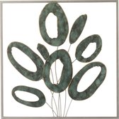 J-Line Wanddeco Vierkant Ovalen Open Metaal Goud/Groen