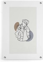 Walljar - Hug Line Art - Muurdecoratie - Plexiglas schilderij