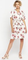 LOLALIZA Robe cache-coeur à imprimé floral - Ecru - Maat 36