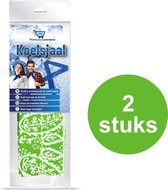 Koelsjaal - Sjaal Dames & Heren Zomer - Verkoelende Sjaal - Koelsjaal Sport - Hoofdpijn Verlichter - Groen/wit - 2 stuks