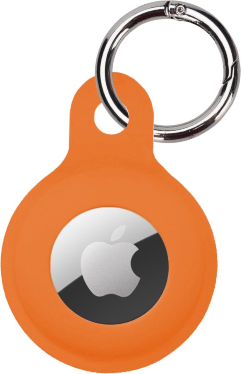 Hoesje Geschikt voor Apple AirTag Sleutelhanger Hoesje Siliconen Hanger - Hoesje Geschikt voor Apple AirTag Hanger Sleutelhanger Hoesje - Oranje